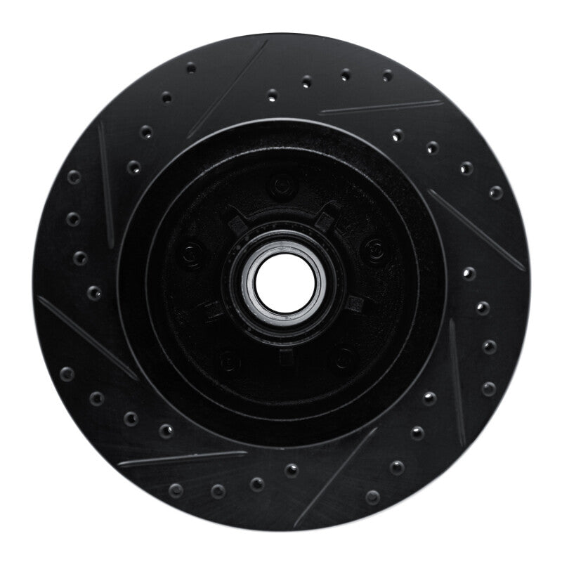 R1 Concepts R1 90-90 Cadillac BROUGHAM Front Right Drilled & Slotted Black Brake Rotor