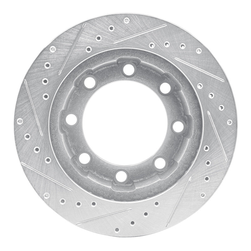 R1 Concepts R1 80-94 Ford F-250 4WD (Excl Super Duty) Front Right Drilled & Slotted Silver Brake Rotor