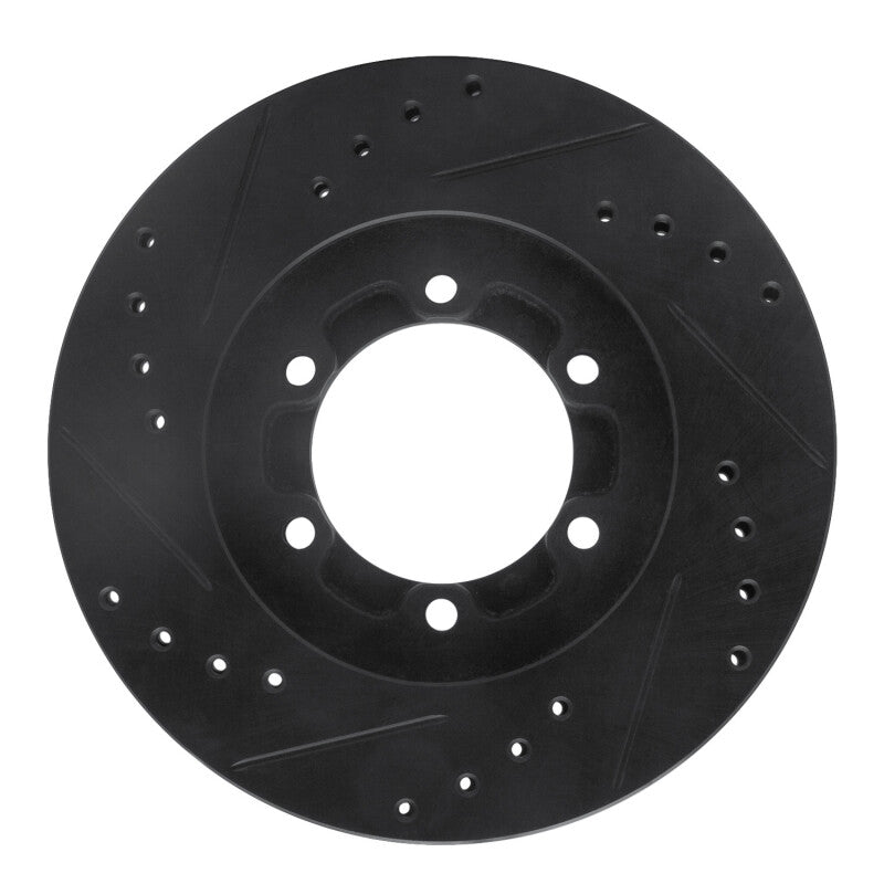 R1 Concepts R1 86-06 Chevrolet Luv Pickup (Mexico) Front Right Drilled & Slotted Black Brake Rotor