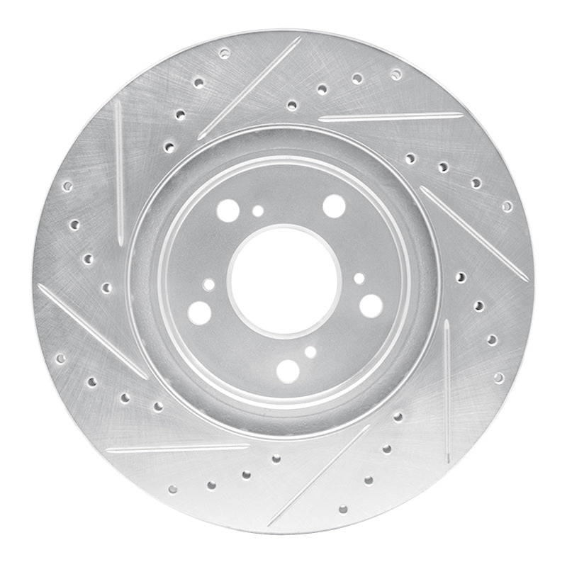 R1 Concepts R1 05-12 Acura RL Front Right Drilled & Slotted Silver Brake Rotor