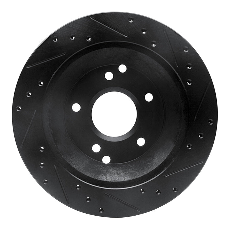 R1 Concepts R1 88-96 Chevrolet Corvette Rear Left Drilled & Slotted Black Brake Rotor