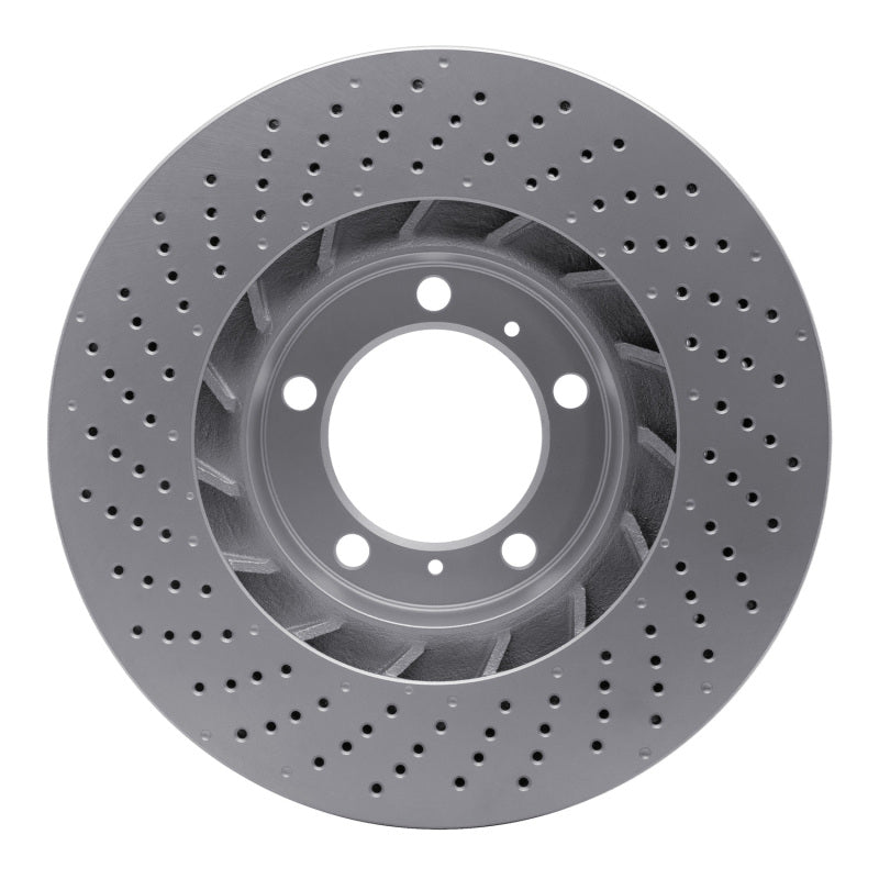DFC 09-23 Porsche 718 Cayman Right Front Drilled GeoSPEC Coated Rotor