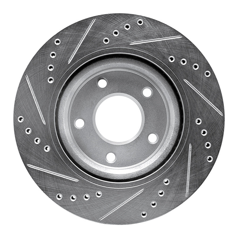 R1 Concepts R1 07-13 Nissan Altima Front Right Drilled & Slotted Silver Brake Rotor