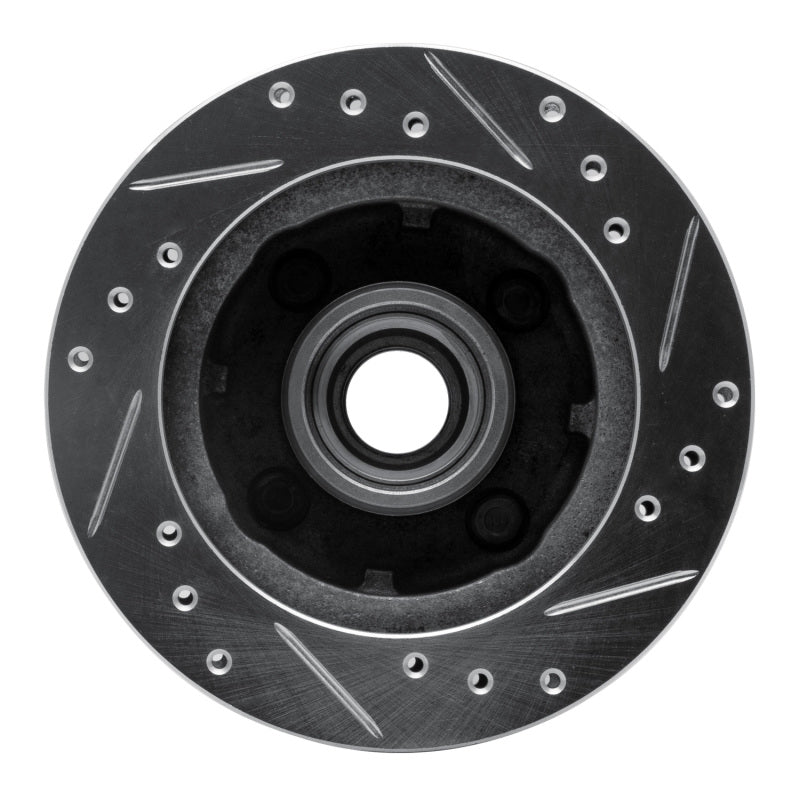 R1 Concepts R1 79-81 Ford Mustang Front Left Drilled & Slotted Silver Brake Rotor