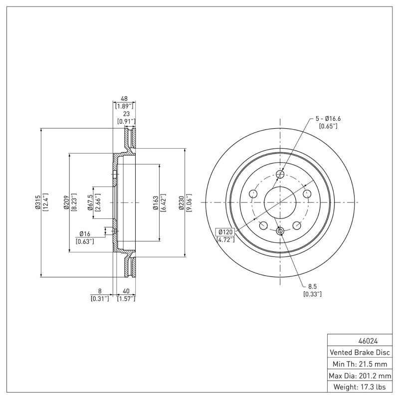 DFC 08-19 Cadillac CTS Rear GeoSPEC Coated Rotor