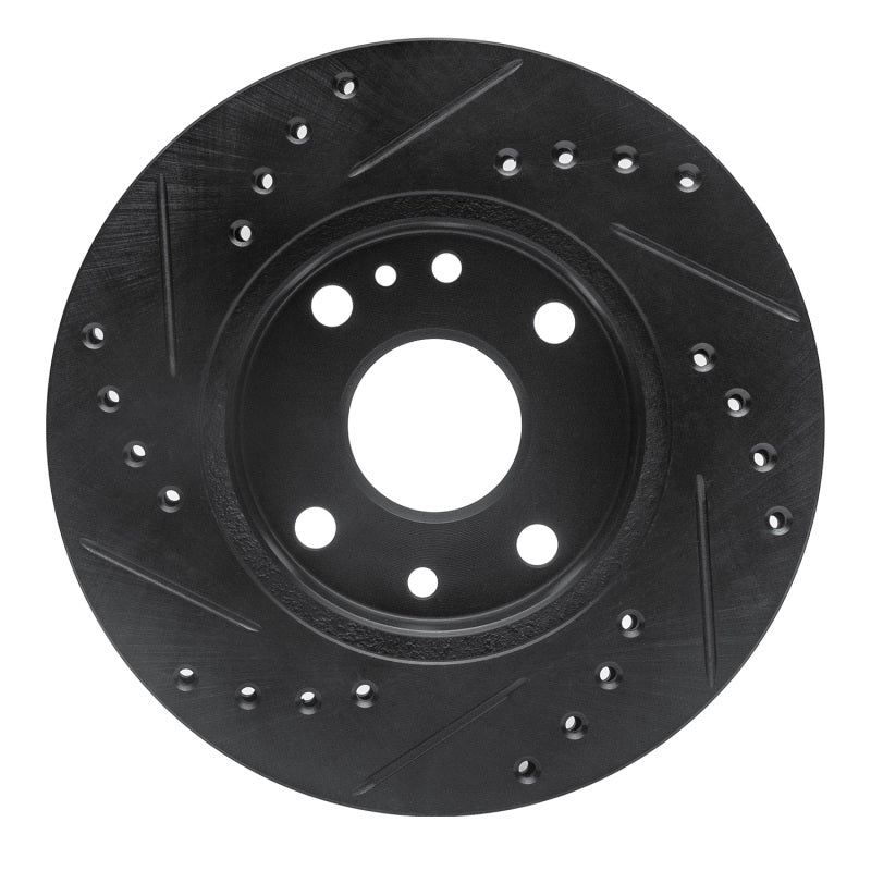R1 Concepts R1 94-97 Ford Aspire Front Right Drilled & Slotted Black Brake Rotor