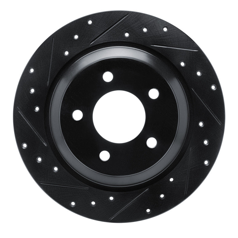 R1 Concepts R1 06-15 Mazda 5 Rear Left Drilled & Slotted Black Brake Rotor