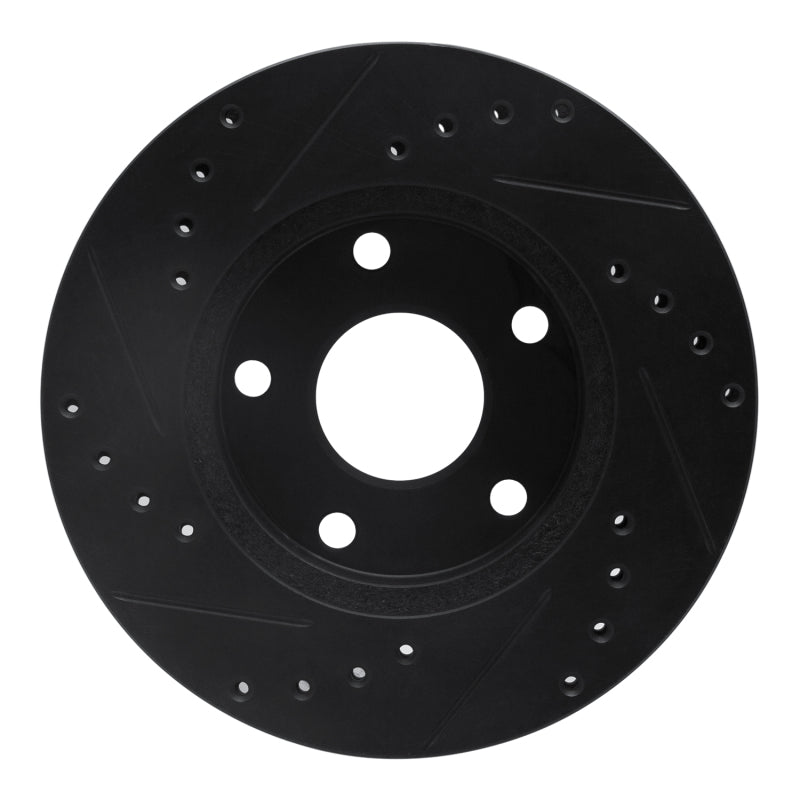 R1 Concepts R1 88-89 Merkur SCORPIO Front Left Drilled & Slotted Black Brake Rotor