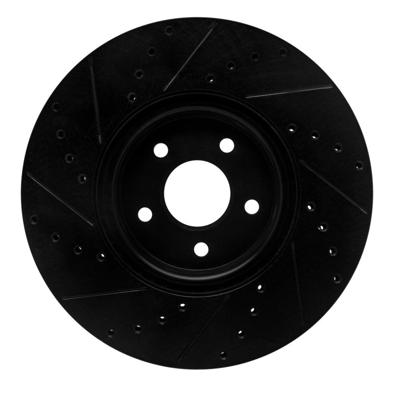 R1 Concepts R1 04-19 Ford Transit Connect Front Right Drilled & Slotted Black Brake Rotor