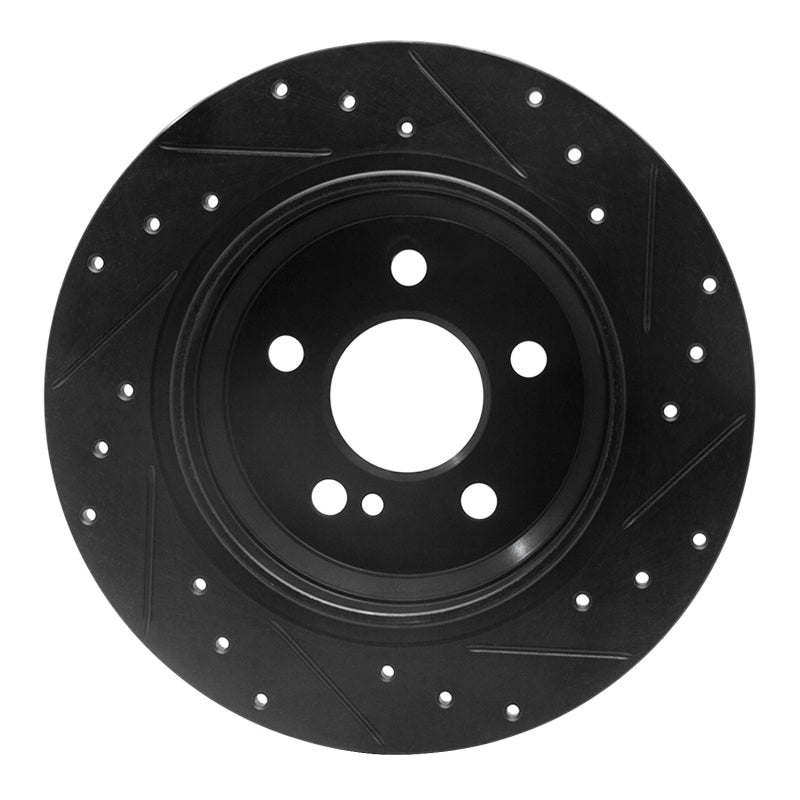 R1 Concepts R1 07-13 Mercedes-Benz S550 Rear Left Drilled & Slotted Black Brake Rotor