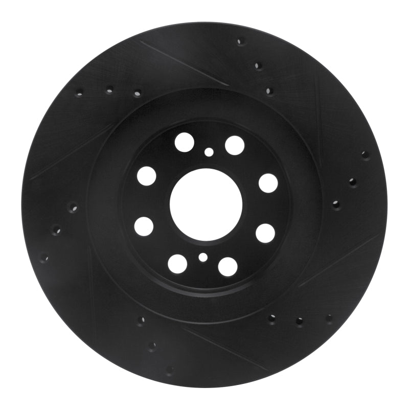 R1 Concepts R1 00-05 Toyota MR2 Spyder Rear Left Drilled & Slotted Black Brake Rotor