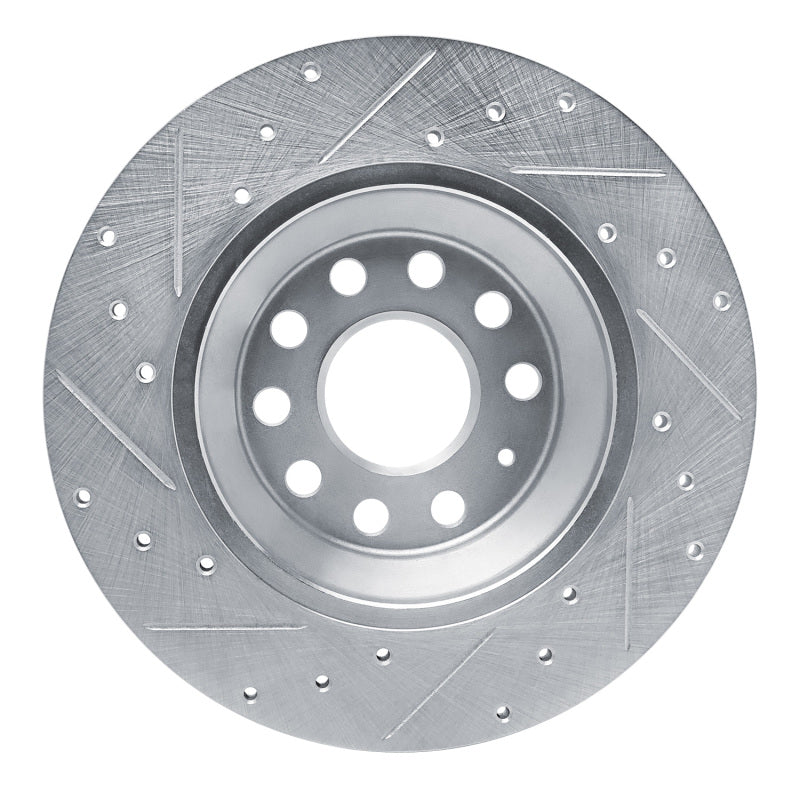 R1 Concepts R1 16-25 Audi Q3 Rear Right Drilled & Slotted Silver Brake Rotor