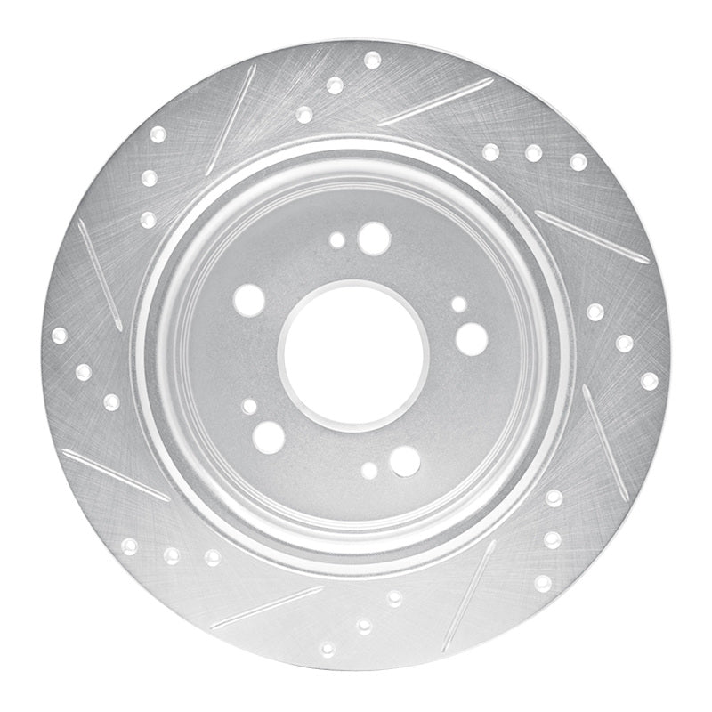 R1 Concepts R1 14-20 Acura RLX Rear Right Drilled & Slotted Silver Brake Rotor