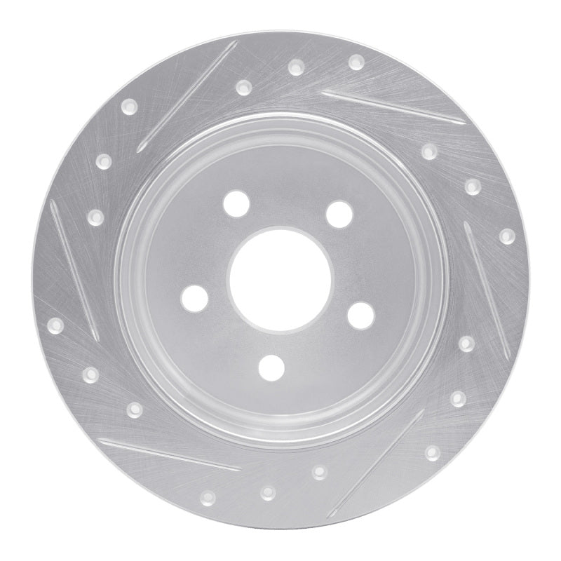 R1 Concepts R1 03-10 Chrysler PT Cruiser Rear Right Drilled & Slotted Silver Brake Rotor