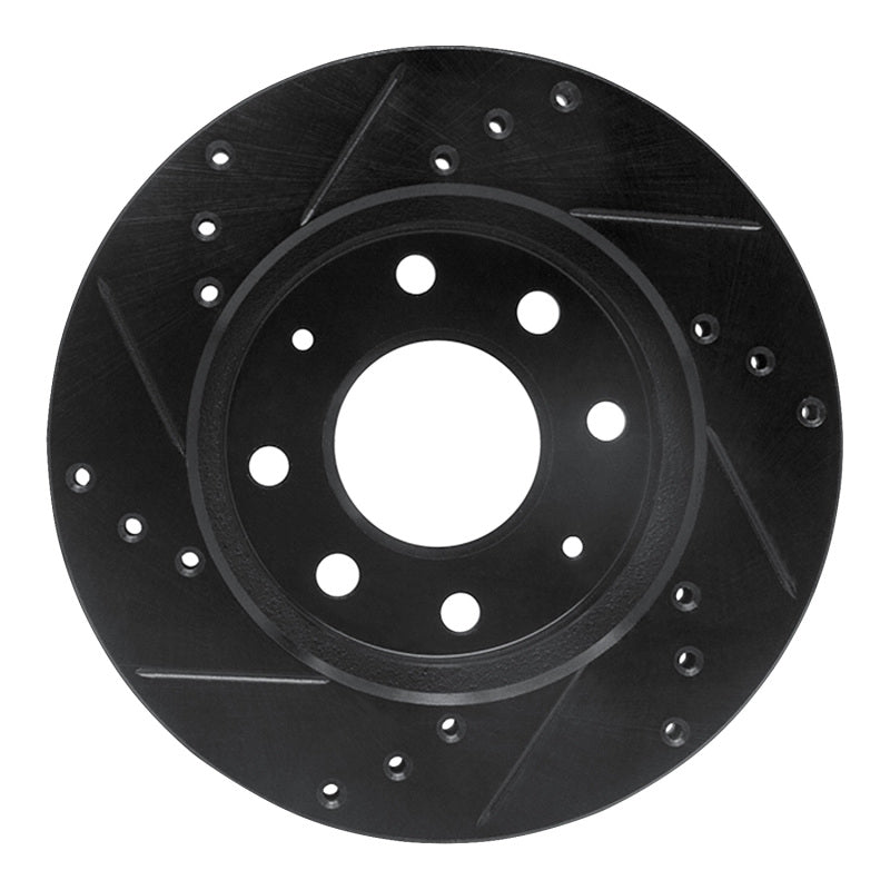 R1 Concepts R1 88-07 Dodge Colt Front Right Drilled & Slotted Black Brake Rotor