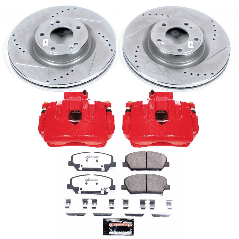 PowerStop Power Stop 10-16 Hyundai Genesis Coupe Front Z26 Street Warrior Brake Kit w/Calipers