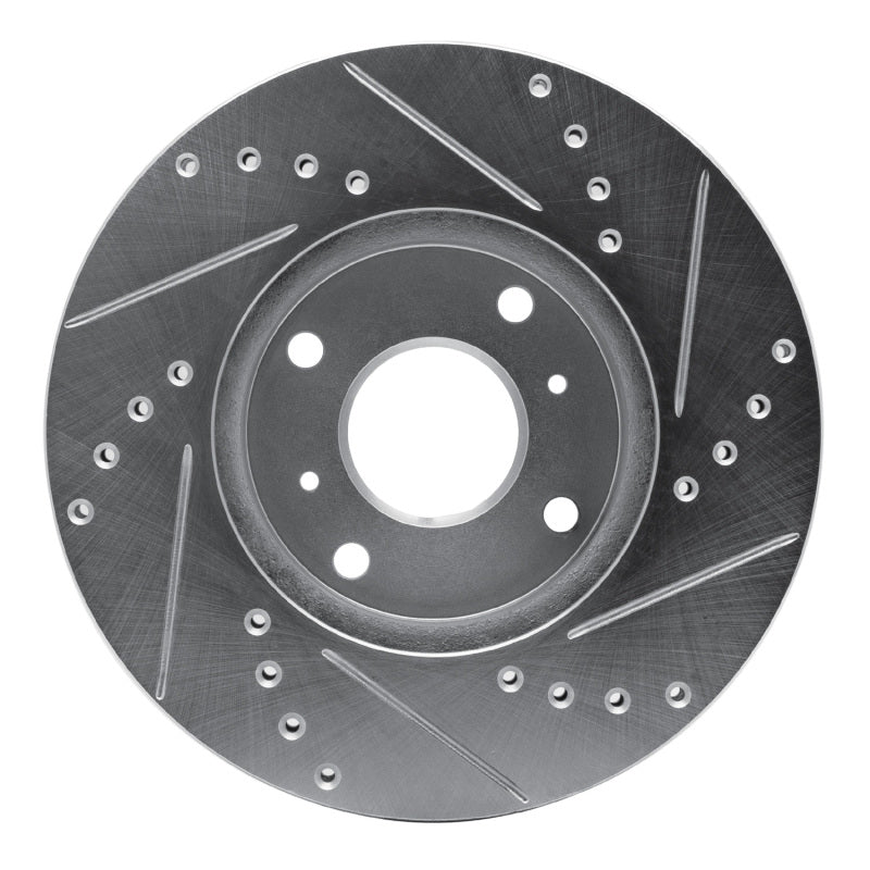 R1 Concepts R1 98-99 Acura CL Front Left Drilled & Slotted Silver Brake Rotor