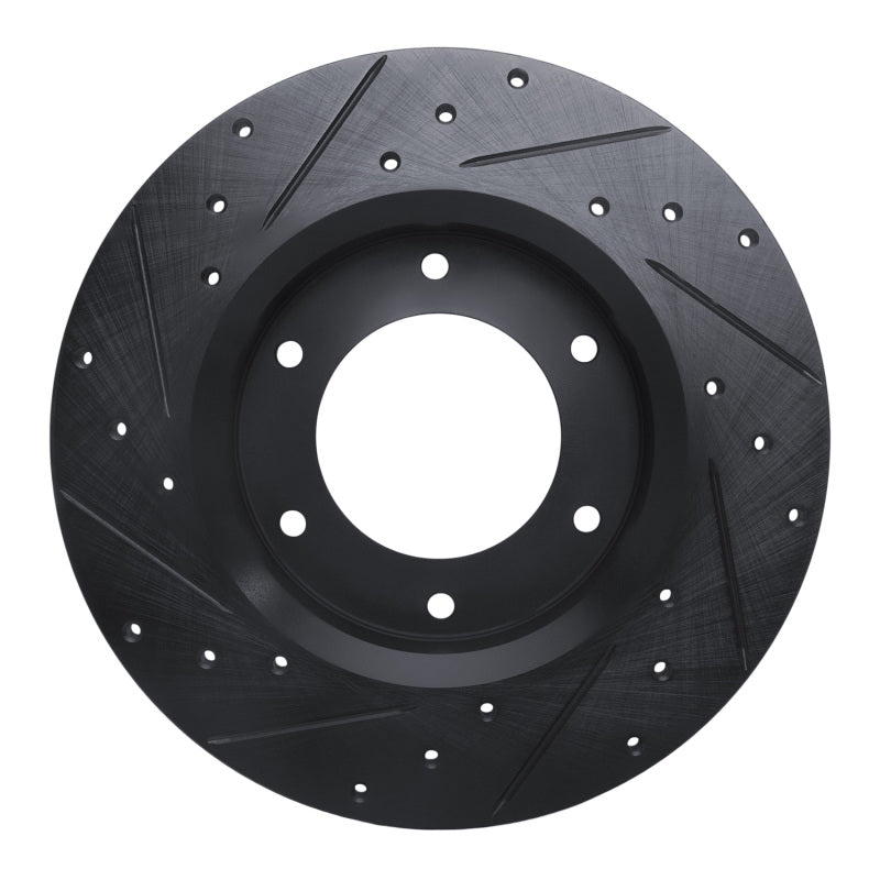 R1 Concepts R1 79-80 Toyota Pickup Front Right Drilled & Slotted Black Brake Rotor