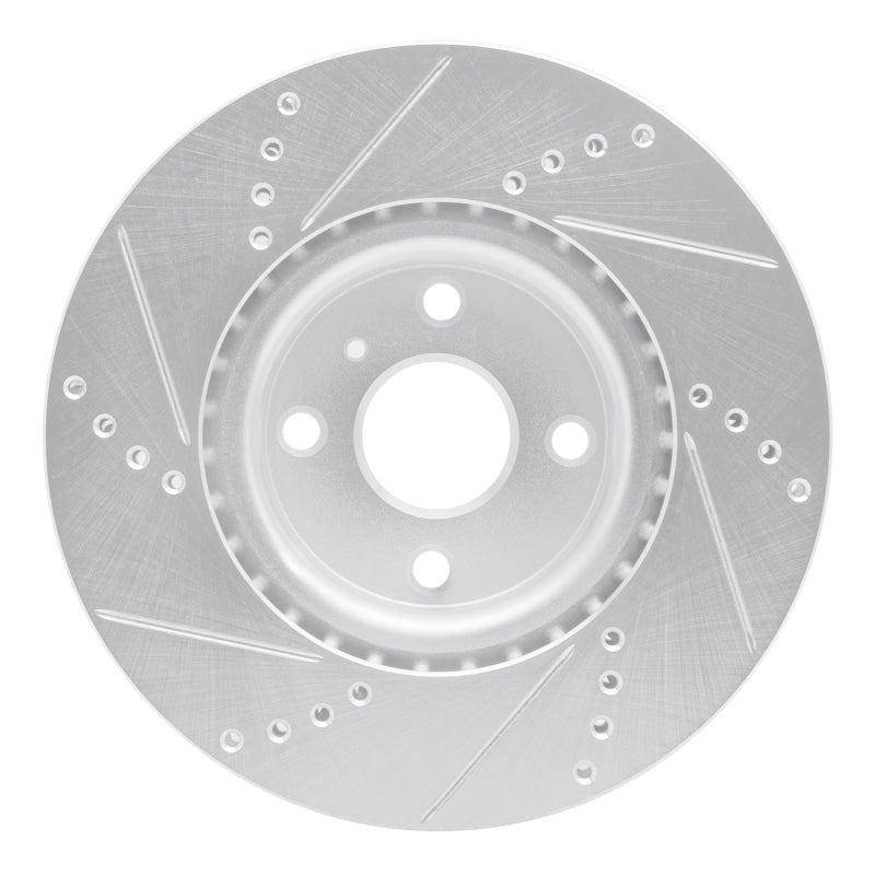 R1 Concepts R1 2016-2025 Fiat 124 Spider Front Right Drilled & Slotted Silver Brake Rotor