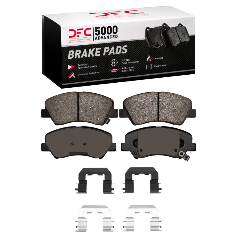 DFC 12-17 Dodge Attitude (Mexico) Front 5000 Advanced Ceramic Brake Pads and Hardware Kit