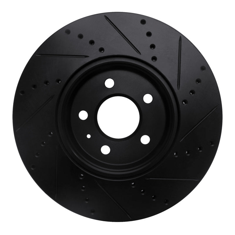 R1 Concepts R1 08-25 Audi A4 (Mexico) Front Left Drilled & Slotted Black Brake Rotor