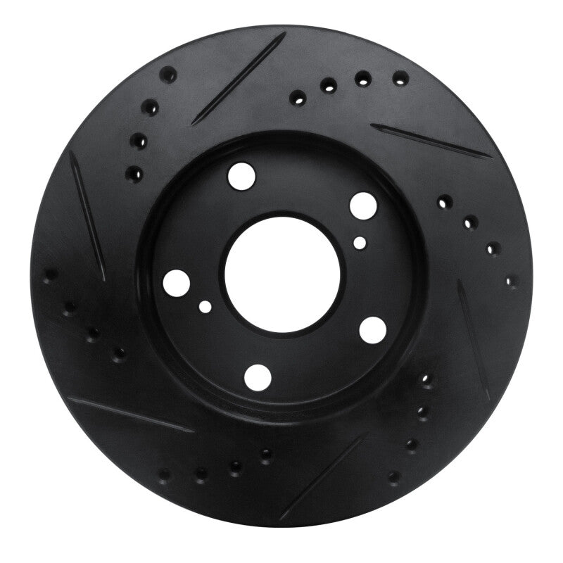 R1 Concepts R1 92-01 Toyota Camry Front Right Drilled & Slotted Black Brake Rotor