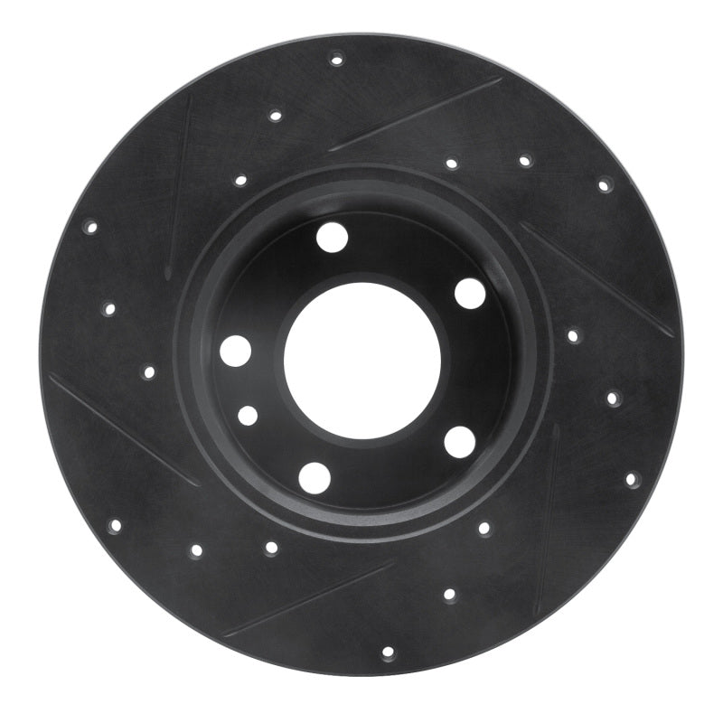 R1 Concepts R1 76-76 BMW 530I Front Right Drilled & Slotted Black Brake Rotor