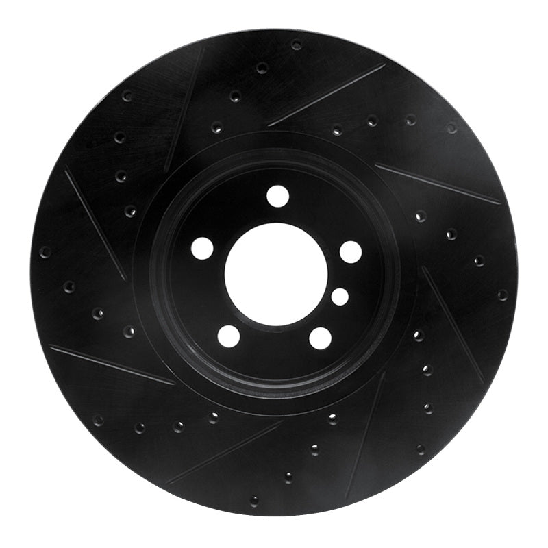 R1 Concepts R1 03-05 Land Rover Range Rover Front Right Drilled & Slotted Black Brake Rotor