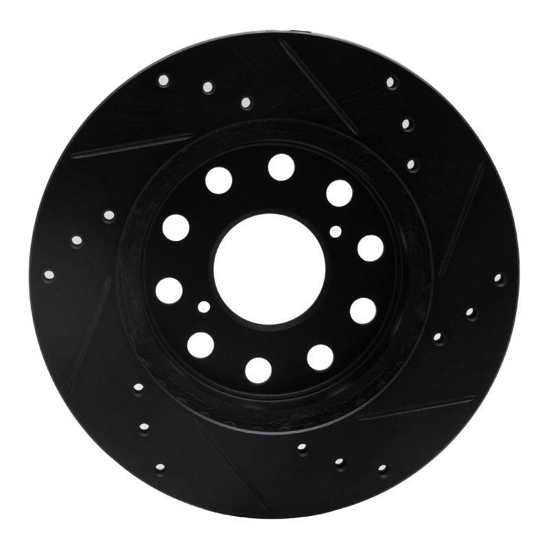 R1 Concepts R1 91-95 Toyota MR2 Rear Left Drilled & Slotted Black Brake Rotor