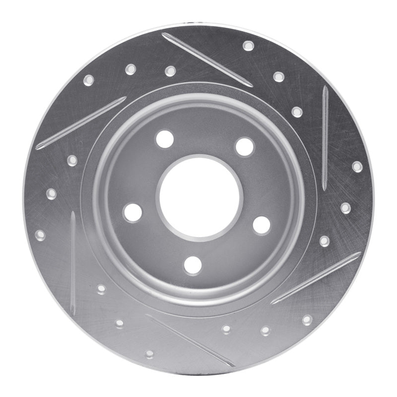 R1 Concepts R1 12-18 Ford Focus Rear Left Drilled & Slotted Silver Brake Rotor