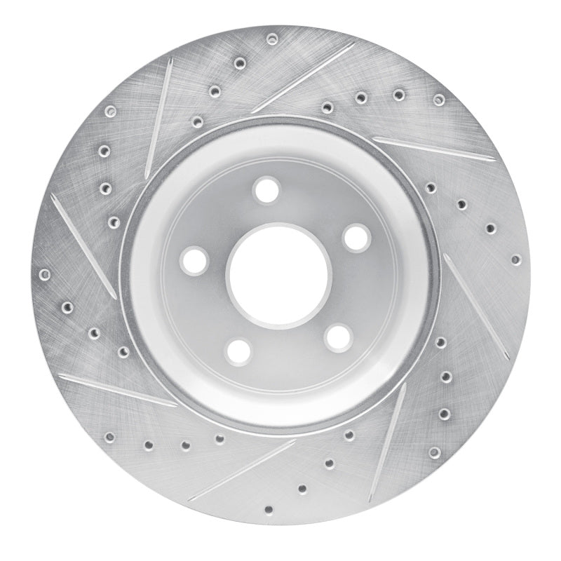 R1 Concepts R1 11-25 Dodge Durango Front Right Drilled & Slotted Silver Brake Rotor
