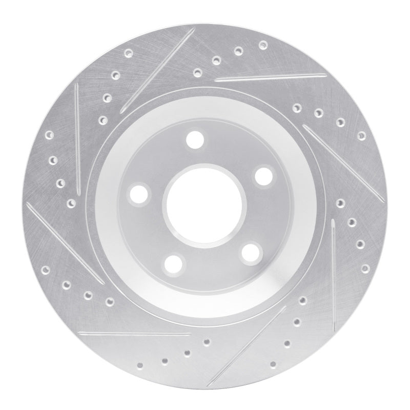 R1 Concepts R1 12-18 Jeep Wrangler Front Right Drilled & Slotted Silver Brake Rotor
