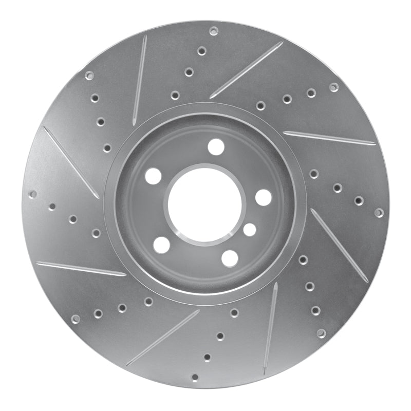 R1 Concepts R1 10-18 BMW 535I GT Left Front Drilled & Slotted Silver Brake Rotor