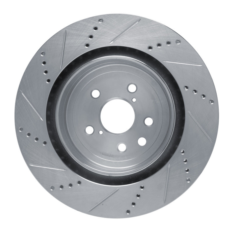 R1 Concepts R1 15-22 Lexus GS F Right Rear Drilled & Slotted Silver Brake Rotor