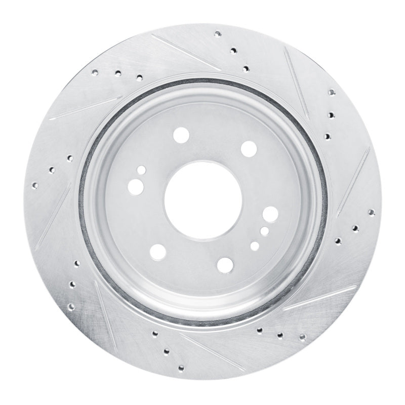 R1 Concepts R1 2019-2025 Cadillac Escalade ESV Rear Left Drilled & Slotted Silver Brake Rotor