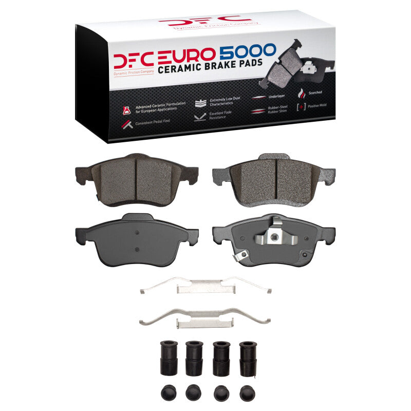 DFC 14-19 Fiat 500L Front Euro 5000 Ceramic Brake Pads and Hardware Kit