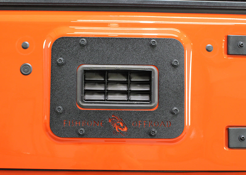 Fishbone Offroad 07-18 Jeep Wrangler JK Aluminum Tailgate Plate - Black Textured Powdercoat
