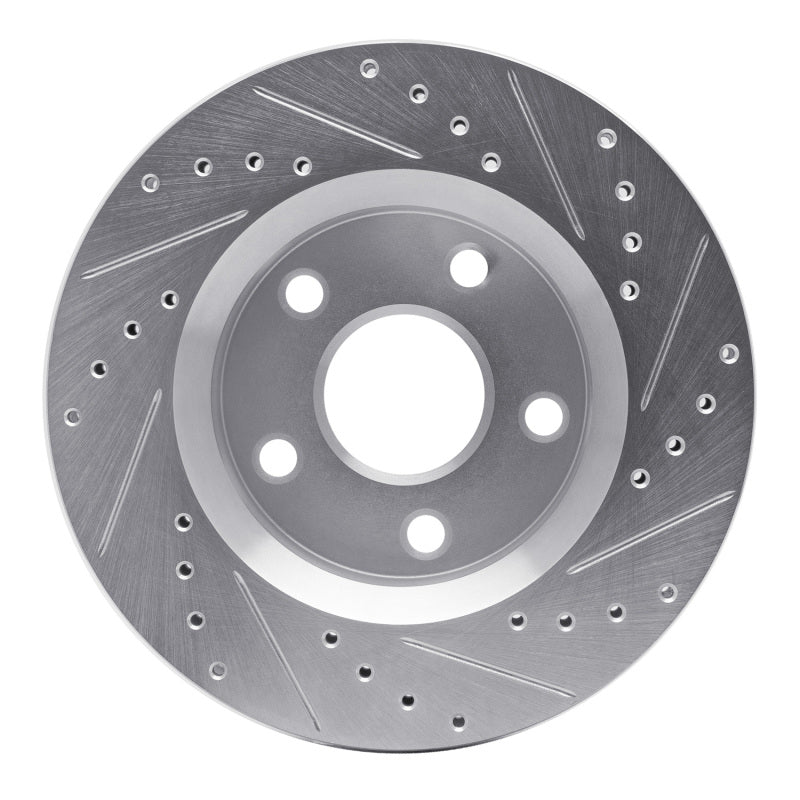 R1 Concepts R1 07-18 Jeep Wrangler Front Left Drilled & Slotted Silver Brake Rotor