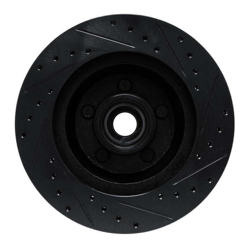 R1 Concepts R1 74-84 Chrysler Imperial Front Left Drilled & Slotted Black Brake Rotor