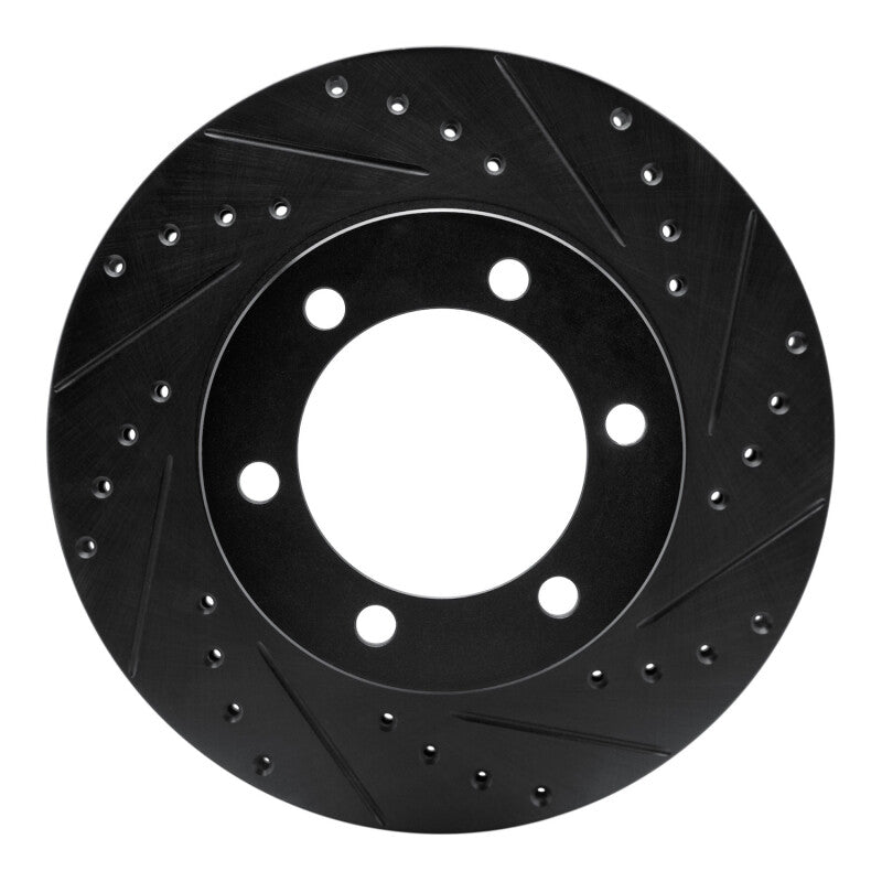 R1 Concepts R1 95-04 Toyota Tacoma Front Right Drilled & Slotted Black Brake Rotor