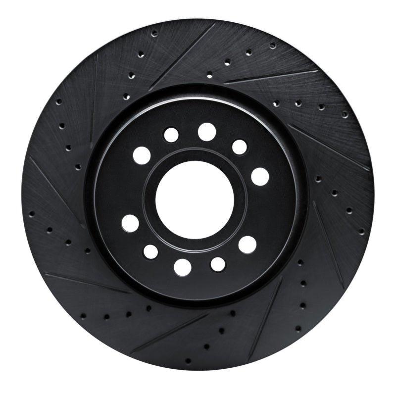 R1 Concepts R1 21-25 Jeep Wagoneer Front Left Drilled & Slotted Black Brake Rotor