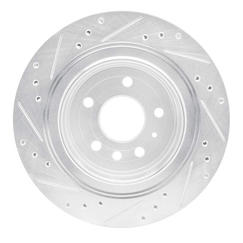 R1 Concepts R1 2002-2010 Saab 9-5 Rear Right Drilled & Slotted Silver Brake Rotor