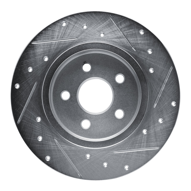 R1 Concepts R1 87-91 Chrysler TC Maserati Rear Left Drilled & Slotted Silver Brake Rotor