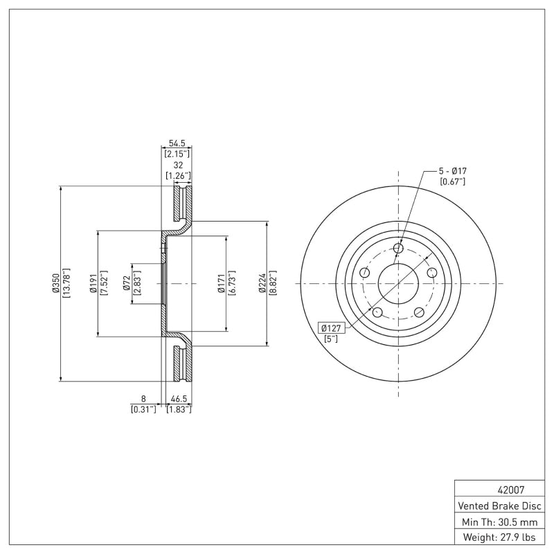 DFC 11-25 Dodge Durango Front Brake Rotor