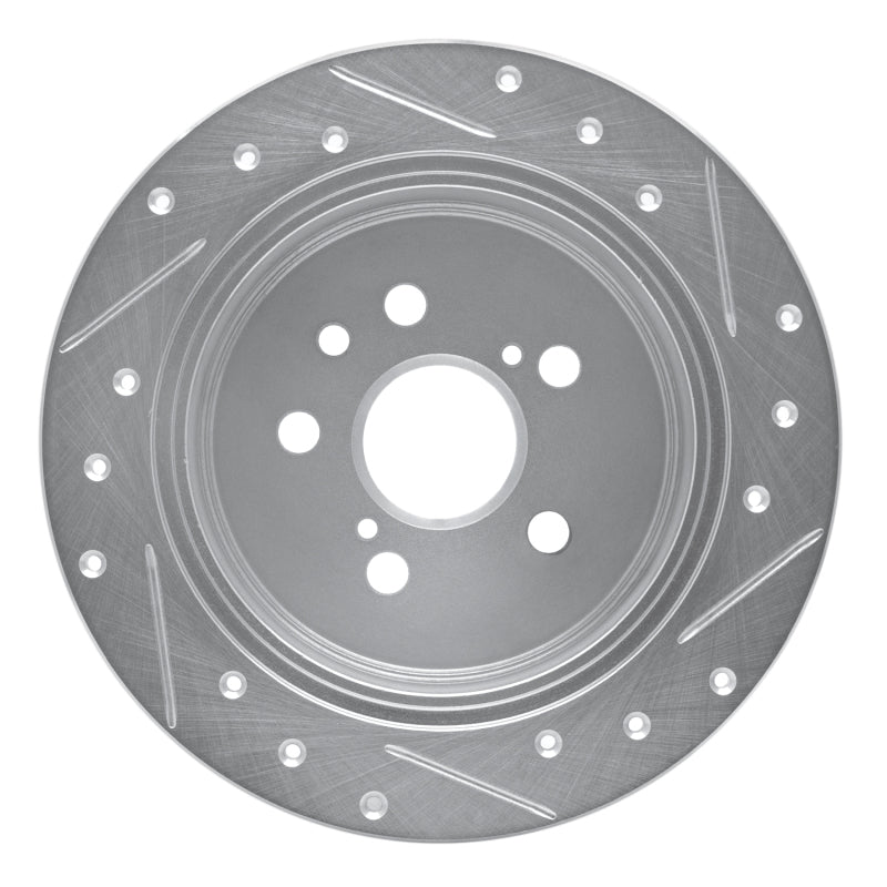 R1 Concepts R1 88-91 Toyota Camry Rear Left Drilled & Slotted Silver Brake Rotor