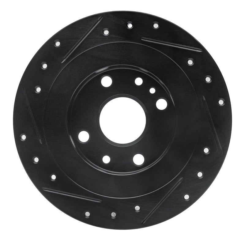 R1 Concepts R1 1990-2003 Ford Escort Rear Right Drilled & Slotted Black Brake Rotor