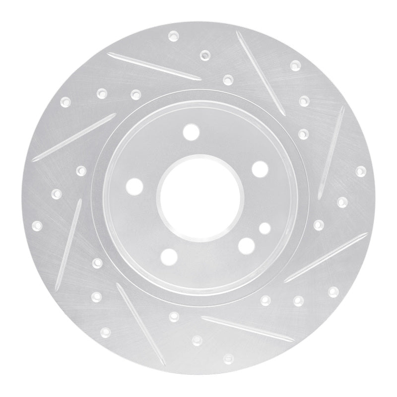 R1 Concepts R1 97-98 Mercedes-Benz C230 Front Left Drilled & Slotted Silver Brake Rotor