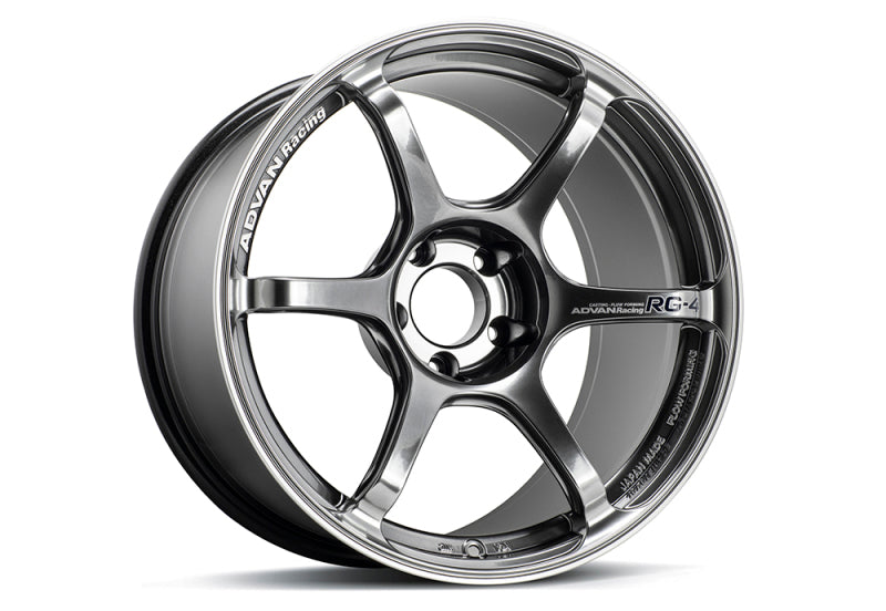Advan RG-4 18x10 +25 5x114.3 Racing Hyper Black and Ring Wheel
