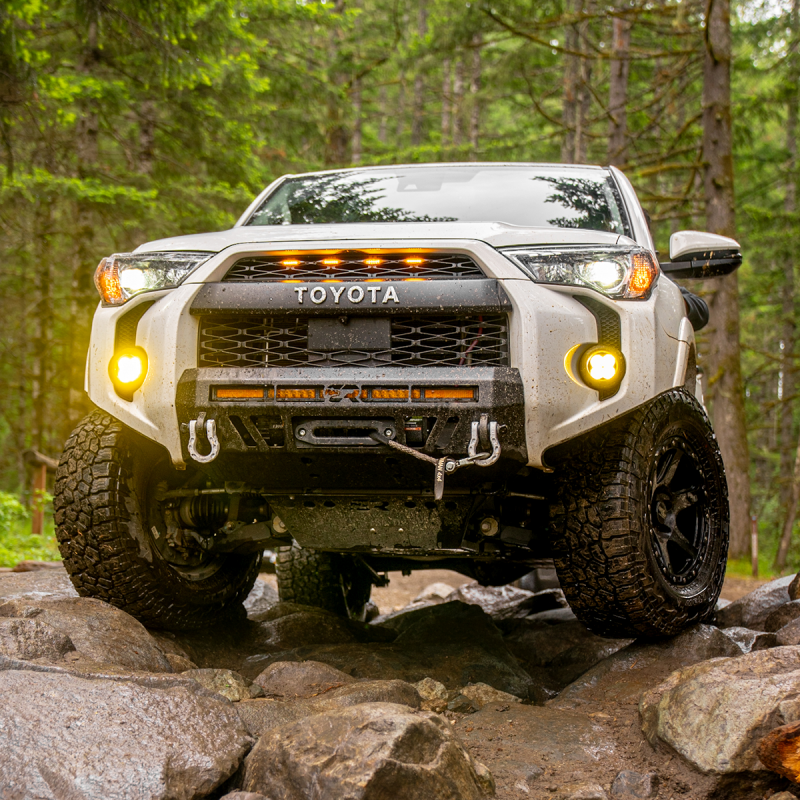 Cali Raised LED Cali Raised 14-24 Toyota 4Runner Stealth Bumper - No Bull Bar / 32In Led Bar Spot W/ Small Switch