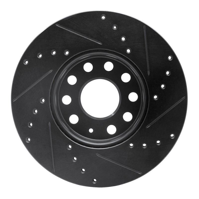 R1 Concepts R1 05-25 Audi Q2 (Mexico) Front Left Drilled & Slotted Black Brake Rotor